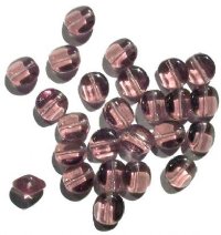 25 12mm Four-Sided Flat Round Light Amethyst Glass Beads